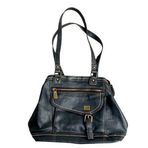 BOC multi-compartment shoulder bag tote purse satchel Black preowned condition